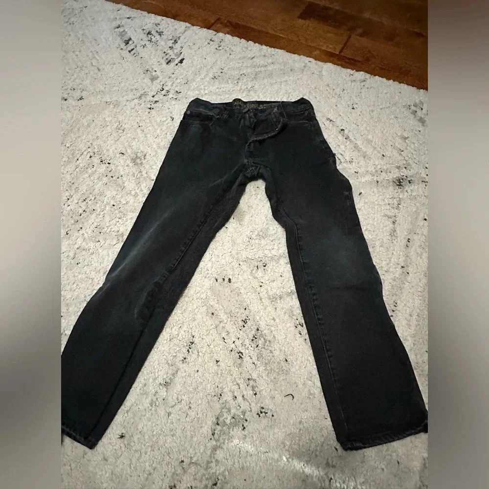 American Eagle Teen/ Boy size 26W x 28 Inseam Black Jeans Slim Straight - Picture 2 of 4